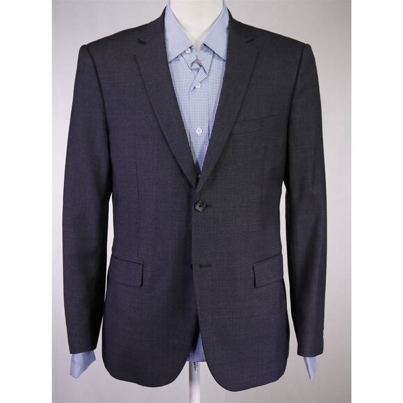 Theory Mens Xylo Karmo Solid Charcoal Gray 2-Btn Wool Blazer Jacket 40S - Picture 2 of 8